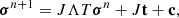 $$ \begin{aligned} \boldsymbol{\sigma }^{n+1}=J\Lambda T \boldsymbol{\sigma }^n+J\mathbf t +\mathbf c , \end{aligned} $$