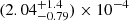 $ (2.04^{+1.4}_{-0.79})\times 10^{-4} $