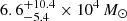 $ 6.6^{+10.4}_{-5.4}\times 10^4\,M_\odot $