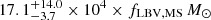 $ 17.1^{+14.0}_{-3.7}\times 10^{4}\times f_{\mathrm{LBV, MS}}\,M_{\odot} $