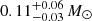 $ 0.11^{+0.06}_{-0.03}\,M_{\odot} $