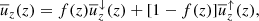 $$ \begin{aligned} \overline{u}_z(z) = f(z) \overline{u}_z^\downarrow (z) + [1 - f(z)] \overline{u}_z^\uparrow (z), \end{aligned} $$