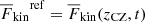 $ {\overline{F}_{\text{kin}}}^{\mathrm{ref}}={\overline{F}_{\text{kin}}}({z_{\text{CZ}}},t) $
