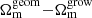 $ \Omega^{\mathrm{geom}}_{\mathrm{m}}{-}\Omega^{\mathrm{grow}}_{\mathrm{m}} $