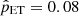 $ \hat{p}_{\mathrm{ET}} = 0.08 $