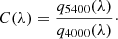 $$ \begin{aligned} C(\lambda ) = \dfrac{q_{5400}(\lambda )}{q_{4000}(\lambda )}\cdot \end{aligned} $$