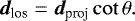 \begin{equation*} \vec{d}_{\textrm{los}} = \vec{d}_{\textrm{proj}}\cot\theta.\end{equation*}