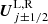 $ \boldsymbol{U}^{\mathrm{L,R}}_{j\pm 1/2} $
