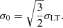 $$ \begin{aligned} \sigma _{0}=\sqrt{\frac{3}{2}}\sigma _{\rm LT} . \end{aligned} $$