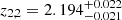 $ z_{2,2}=2.194^{+0.022}_{-0.021} $