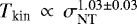 $T_{\textrm{kin}}\,\propto\,\sigma_{\textrm{NT}}^{1.03\pm0.03}$