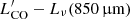 $ L^\prime_{\rm CO}-L_\nu(850\,\muup{\rm m}) $