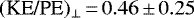 $(\textrm{KE/PE})_{\perp} \,{=}\,0.46\,{\pm}\, 0.25$