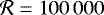 ${\mathcal{R}=100\,000}$