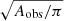 $ \sqrt{{A_{\mathrm{obs}}/\pi}} $