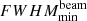 $ FWHM^\mathrm{beam}_\mathrm{min} $