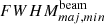 $ FWHM^\mathrm{beam}_{maj,min} $