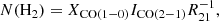 $$ \begin{aligned} N(\mathrm{H_2} ) = X_{\rm CO(1-0)}I_{\rm CO(2-1)}R_{21}^{-1}, \end{aligned} $$