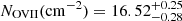 $ \,N_{\mathrm{OVII}}(\mathrm{cm^{-2}})=16.52_{-0.28}^{+0.25} $