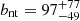 $ b_{\mathrm{nt}}=97_{-49}^{+77} $
