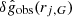 $ \delta \hat{g}_{\mathrm{obs}} (r_{j,G}) $