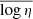 $ \overline{\log \eta} $