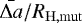 $\bar{\Delta a}/R_{\mathrm{H,mut}}$