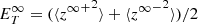 $ E_T^\infty=(\langle {{z^\infty}^+}^2 \rangle + \langle {{z^\infty}^-}^2 \rangle )/2 $