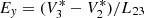 $ E_{\it y}=(V_3^*-V_2^*)/L_{23} $