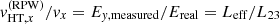 $ \mathit{v}^{(\mathrm{RPW})}_{\mathrm{HT},x}/\mathit{v}_x=E_{\mathit{y},\mathrm{measured}}/E_{\mathrm{real}}=L_{\mathrm{eff}}/L_{23} $