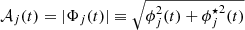$ \mathcal{A}_{j}(t) = |\Phi_j(t)| \equiv \sqrt{\phi_{j}^2(t)+{\phi_{j}^\star}^2(t)} $