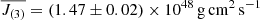 $ \overline{J_{(3)}} = (1.47\pm 0.02) \times 10^{48}\,\mathrm{g\,cm^2\,s^{-1}} $
