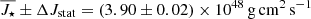 $ \overline{J_\star}\pm \Delta J_{\mathrm{stat}} = (3.90\pm 0.02) \times 10^{48}\,\mathrm{g\,cm^{2}\,s^{-1}} $