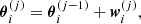 $$ \begin{aligned} { \boldsymbol{\theta }}^{(j)}_i= \boldsymbol{\theta }^{(j-1)}_i+ \boldsymbol{w}^{(j)}_i, \end{aligned} $$
