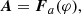 $$ \begin{aligned} {\boldsymbol{A}} = {\boldsymbol{F}}_a(\varphi ), \end{aligned} $$