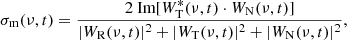 $$ \begin{aligned} \sigma _{\rm m}(\nu ,t) = \frac{2 \text{ Im}[W_{\rm T}^*(\nu ,t) \cdot W_{\rm N}(\nu ,t)]}{|W_{\rm R}(\nu ,t)|^2 + |W_{\rm T}(\nu ,t)|^2 + |W_{\rm N}(\nu ,t)|^2}, \end{aligned} $$