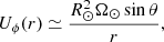 $$ \begin{aligned} U_{\phi }(r)\simeq \frac{R_{\odot }^2\Omega _{\odot }\sin \theta }{r}, \end{aligned} $$