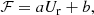 $$ \begin{aligned} {\mathcal{F} }=aU_{\rm r}+b, \end{aligned} $$