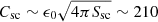 $ C_{\mathrm{sc}} \sim \epsilon_0 \sqrt{4\pi S_{\mathrm{sc}}} \sim 210 $