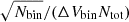 $ \sqrt{N_{\mathrm{bin}}}/(\Delta V_{\mathrm{bin}}N_{\mathrm{tot}}) $