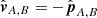 $ \hat{\boldsymbol{v}}_{A,B}= -\hat{\boldsymbol{p}}_{A,B} $