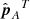 $ \hat{\boldsymbol{p}}_{A}{{^{T}}} $
