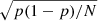 $ \sqrt{p(1-p)/N} $