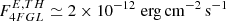 $ F^{E, TH}_{{4FGL}}\simeq 2\times10^{-12}\;\mathrm{erg}\,\mathrm{cm}^{-2}\,\mathrm{s}^{-1} $