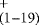 $_{(1-19)}^+$
