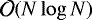 $\mathcal{O}(N\log{N})$