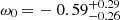 $ \omega_0\,{=}\,-0.59_{-0.26}^{+0.29} $