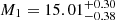 $ M_1=15.01^{+0.30}_{-0.38} $