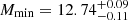 $ M_{\min}=12.74^{+0.09}_{-0.11} $
