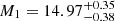 $ M_1=14.97^{+0.35}_{-0.38} $